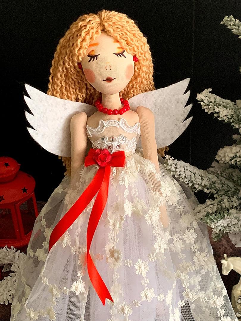 Handmade 45cm Christmas Angel Tree Topper - Elegant Xmas Decoration for Weddings & Special Occasions, Multicolour, 10-45CM - Image 6