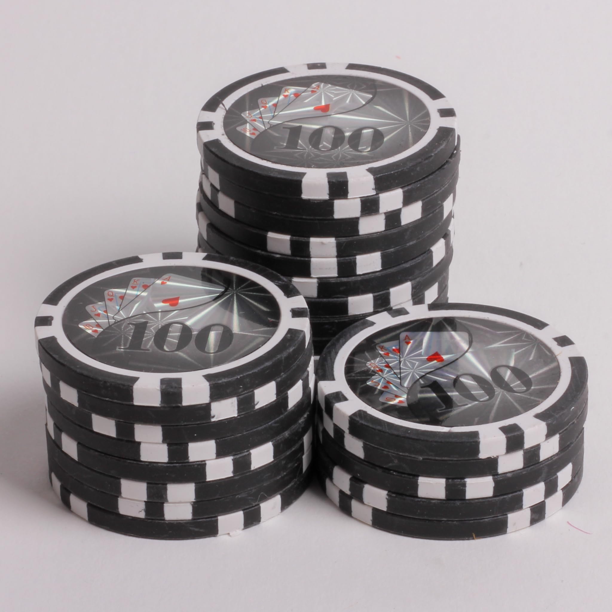 13.5 Gram Plastic Numbered Casino Single Poker Chip Roll (100)