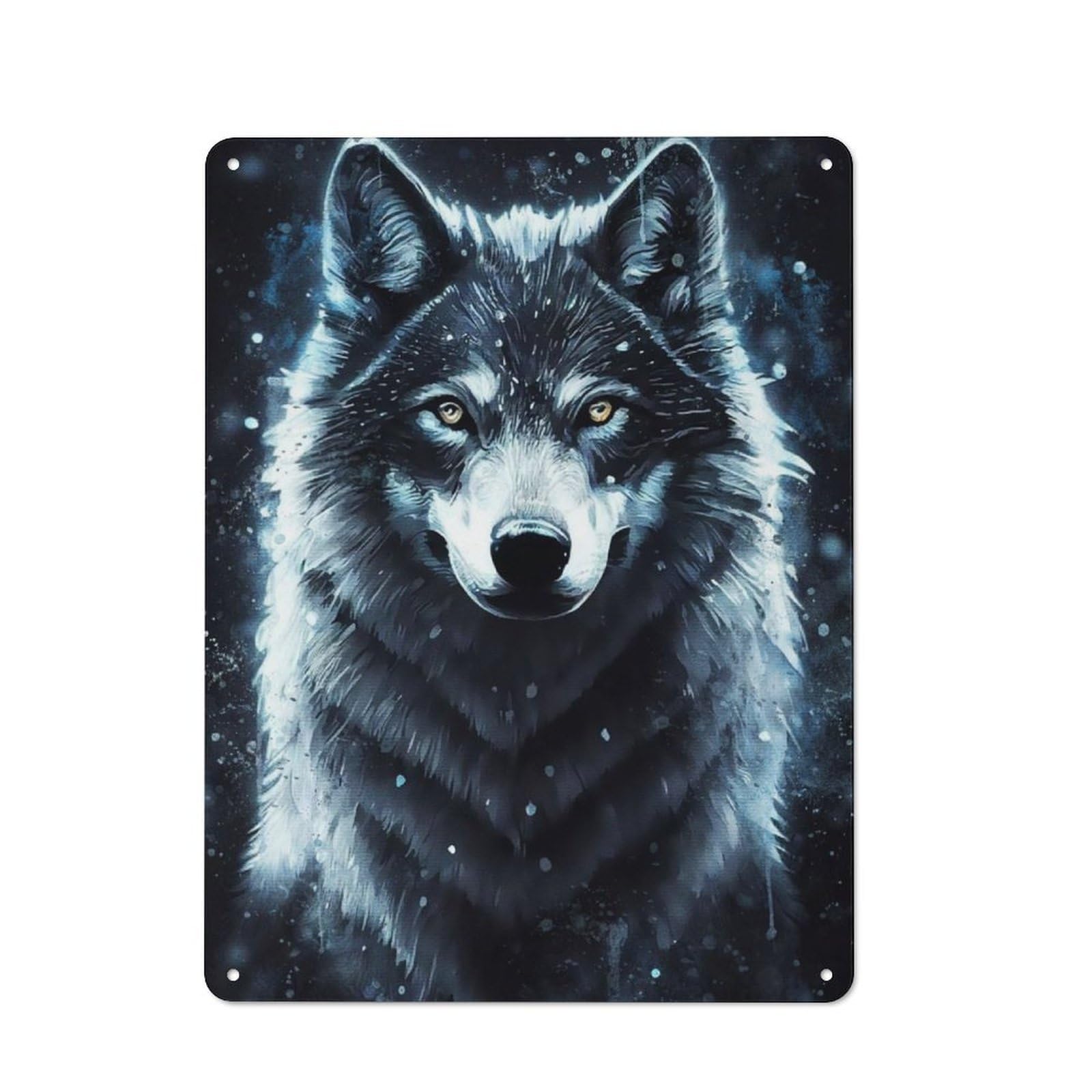 Junmoney Black Fox 40X30cm Rustic Metal Plaque With For Café Or Restaurant, For Themed Interiors In Cafés And Restaurants