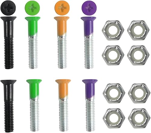 Vista 9 de Dimebag Hardware Montaje Monopatín Tuercas y Pernos 1" Phillips - Monopatín Truck Hardware - Muchos Colores Púrpura