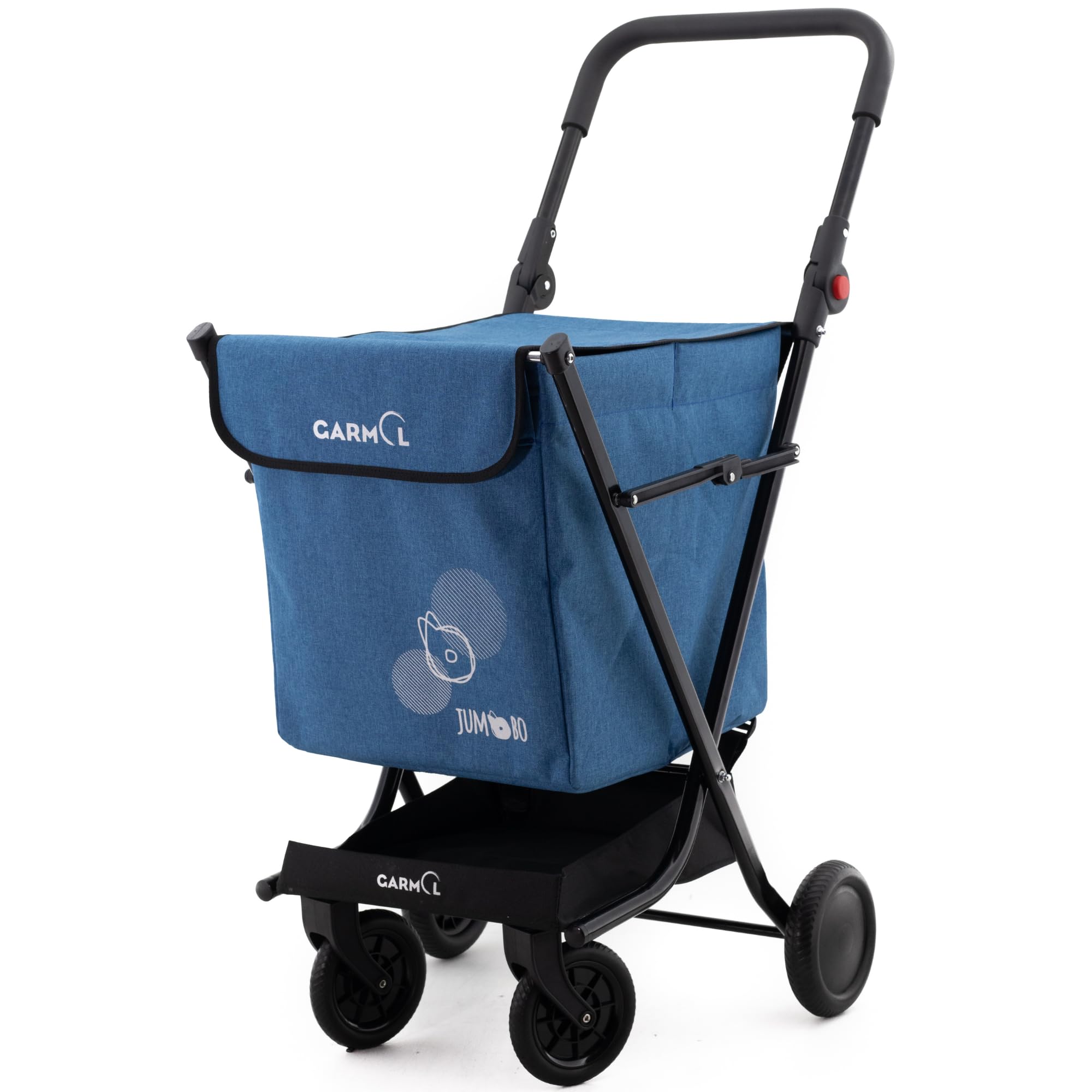 GARMOL Carro de la Compra Plegable 66 litros | Carro de la Compra 4 Ruedas Gran Capacidad | Carrito Compra 4 Ruedas Plegable Color Azul