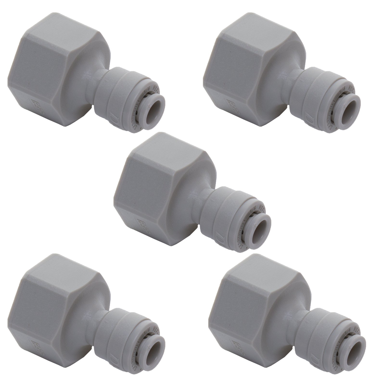 1/2" BSP to 1/4" Push Fit Connection Piece - Compatible with John Guest Part Number CI320814S (5)
