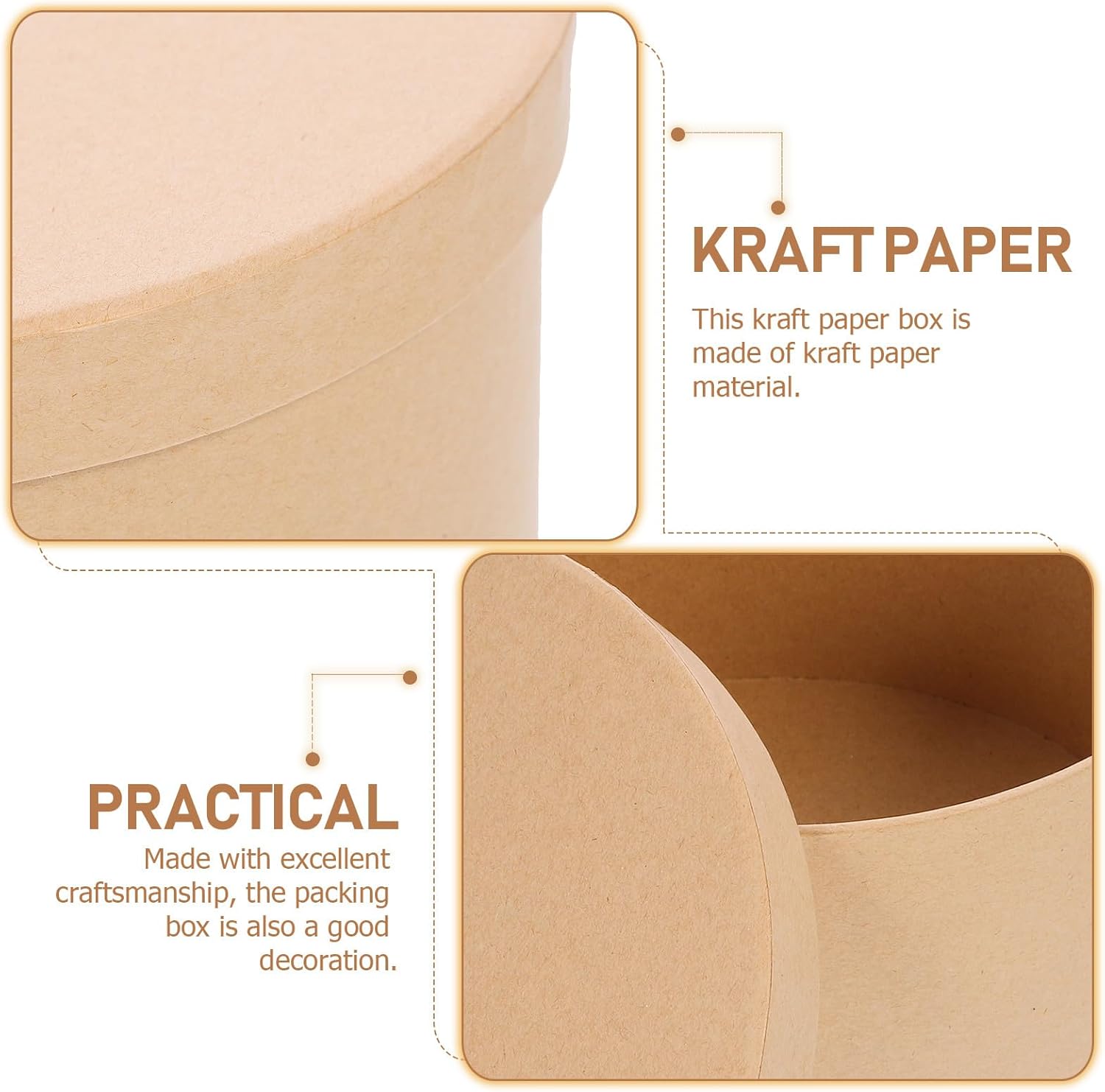 UWPOODYVVN Kraft Paper Storage Boxes 5pcs Set, DIY Painting Wrapping Boxes for Candy, Jewelry, Cosmetic Storage, Holiday Party and Wedding Favor PackagingNO.2020