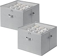 Vista 21 de Organizador de zapatos StorageWorks para clóset, caben hasta 24 pares, contenedores de almacenamiento con cubículos ajustables y cubierta Gris