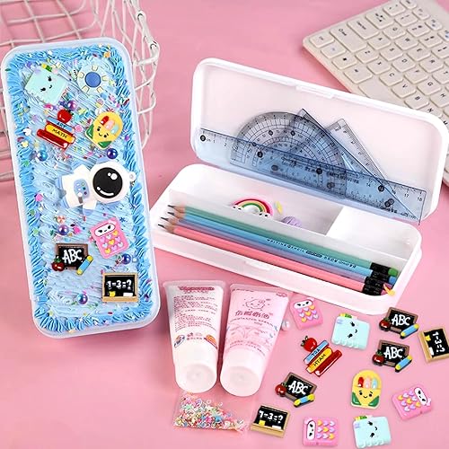 Miniatura 4 de Honbay 36 dijes de resina de espalda plana para el regreso a clases, suministros escolares, adornos de resina de papelería, adornos de resina de