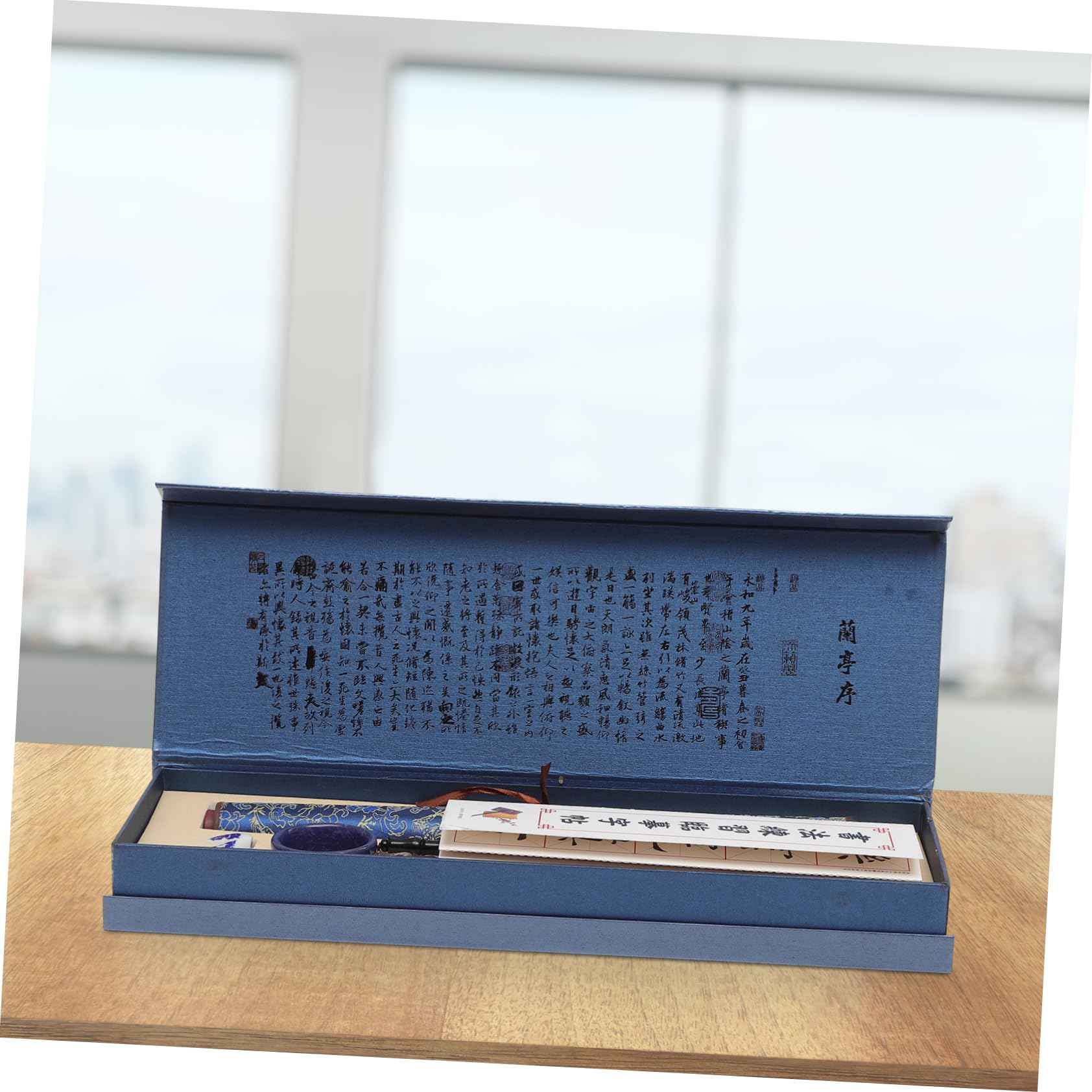 Wiederverwendbare Kalligrafiematte mit Chinesischem Kalligraphiepinsel und Kalligrafie Zubehör für Anfänger in Blau Vielseitig und Einfach zu Verwenden im Schreiben und Malen