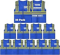 Vista 7 de Chaleco de seguridad reflectante de malla con logotipo personalizado con cremallera Chaleco de alta visibilidad para construcción al aire libre Ropa