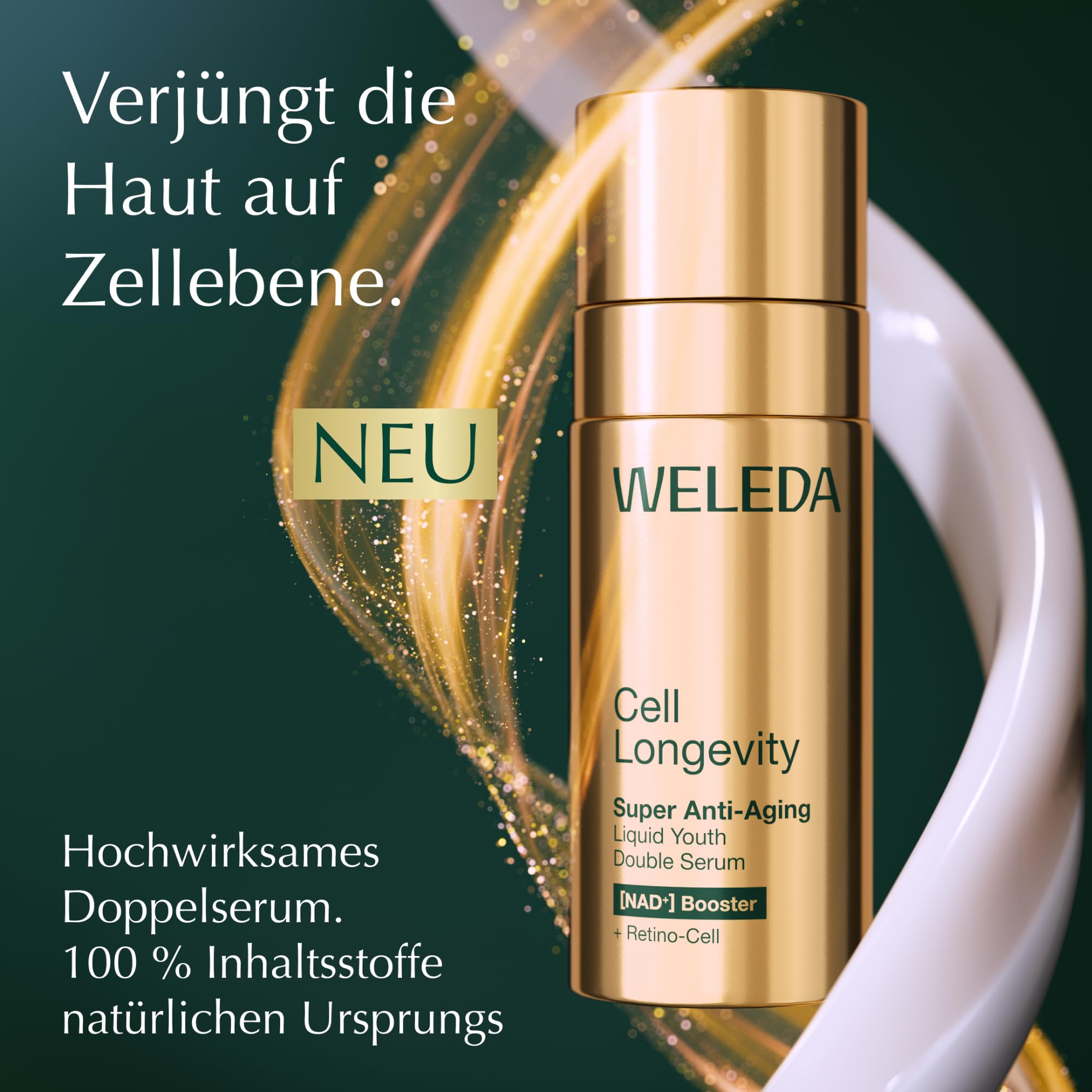 WELEDA Cell Longevity Super Anti-Aging Liquid Youth Double Serum - Gesichtspflege Serum mit [NAD⁺] Booster & [Retino-Cell] mindert die 10 Zeichen der Hautalterung (Naturkosmetik, vegan, 50ml)