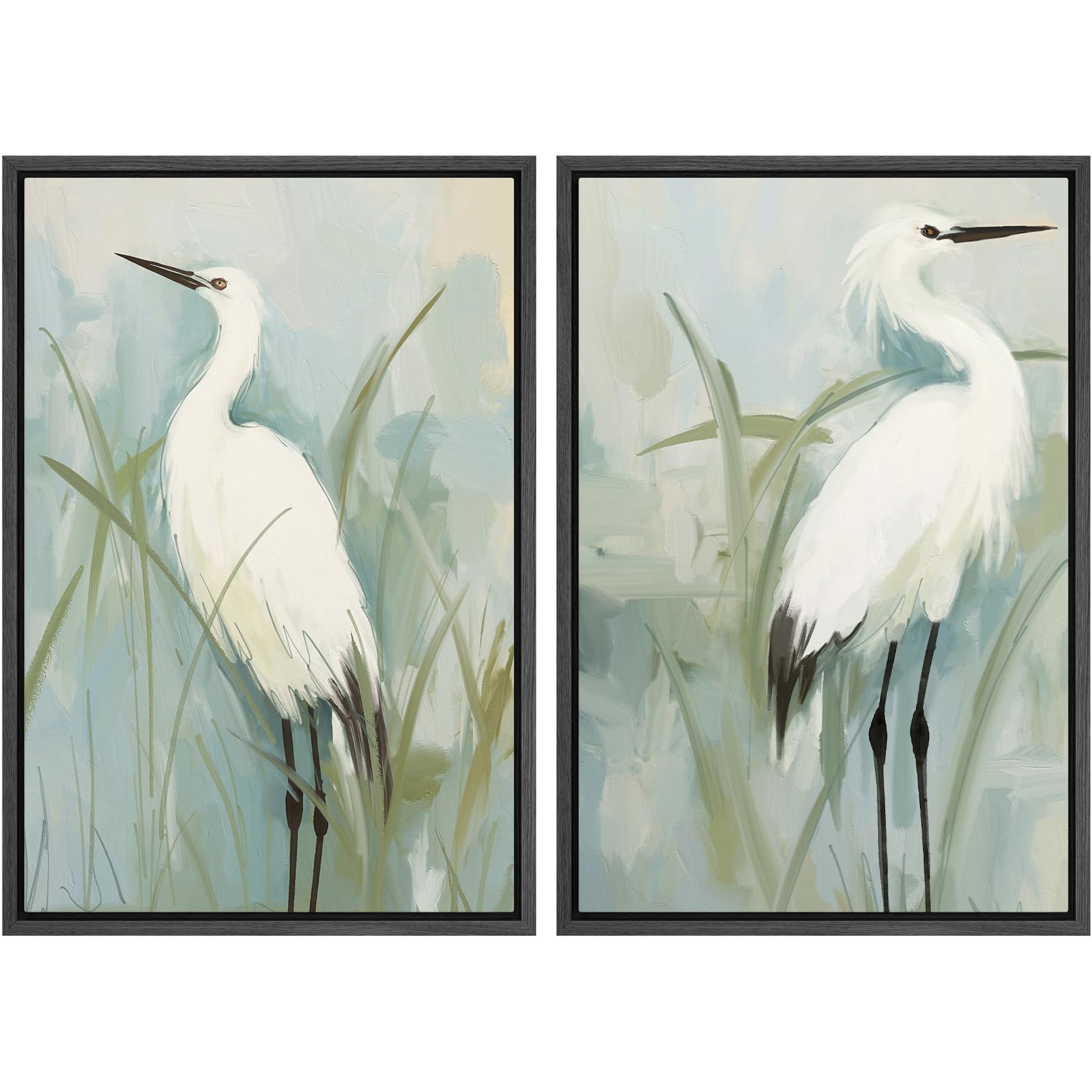 MUDECOR Framed Canvas Print Wall Art Monochromatic Gradient Abstract Minimalist Gray Illustrations Modern Art Decorative Bohemian Colorful Chic for Living Room, Bedroom, Office - 16"x24"x2 Black — view 140
