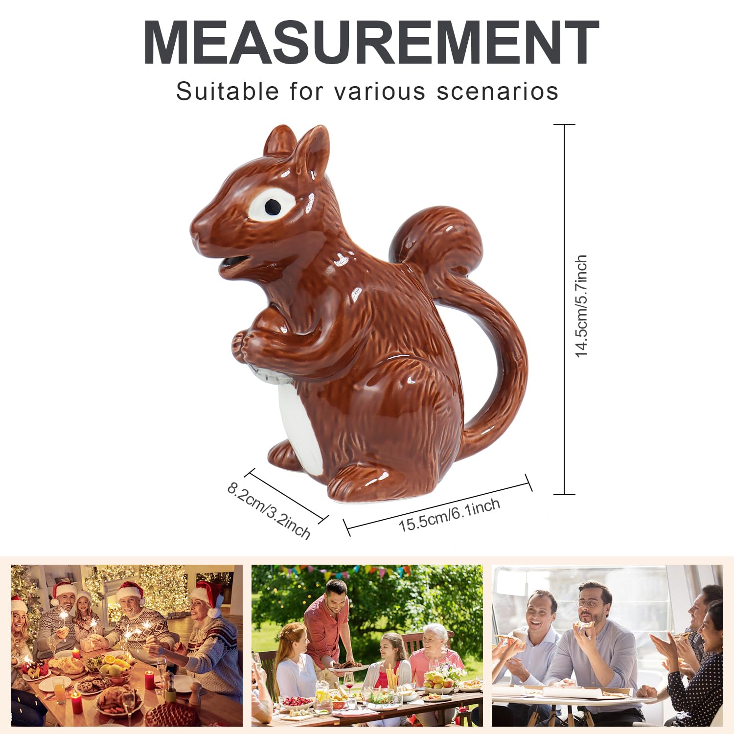 Amazon.com | ISTOOLL Squirrel Gravy Boat, 6 Oz Ceramic Sauce Boat