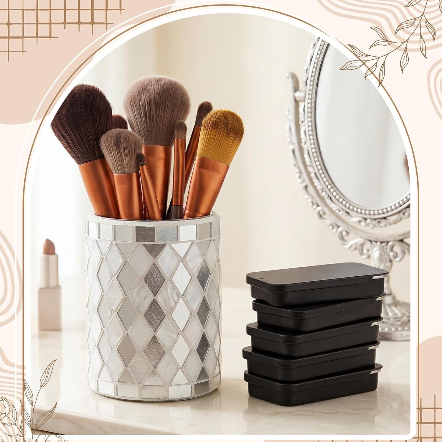 Norme 100 Pcs Black Slide Top Small Tin Containers Rectangular Cosmetics Metal Boxes Small Lip Balm Containers Tin Box Metal Tins with Lids for Lip Balm Jewelry Crafts Pills, 3.15 x 1.38 x 0.43"
