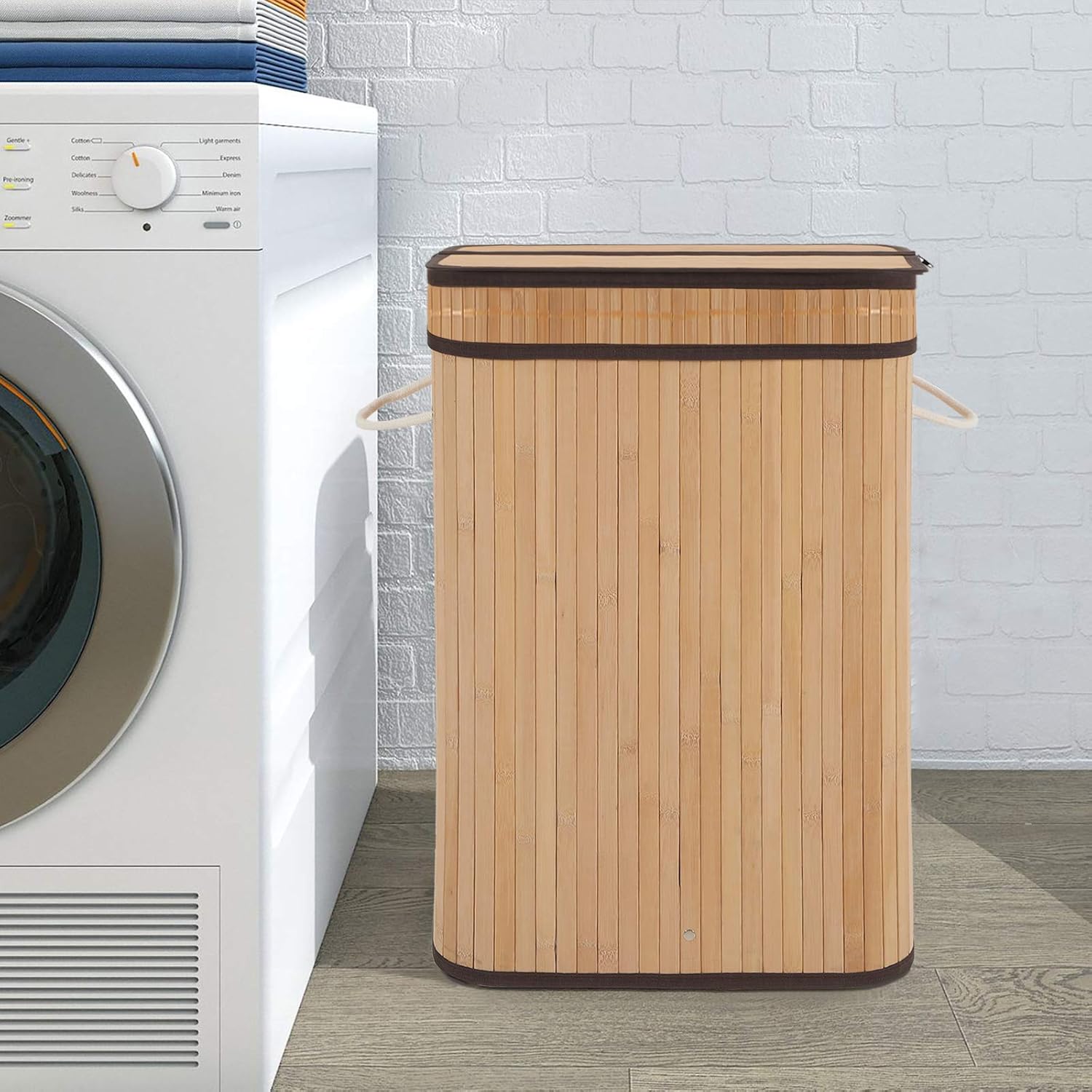 Amazon.com: Sophia & William Laundry Hamper with Lid, 72L Bamboo ...