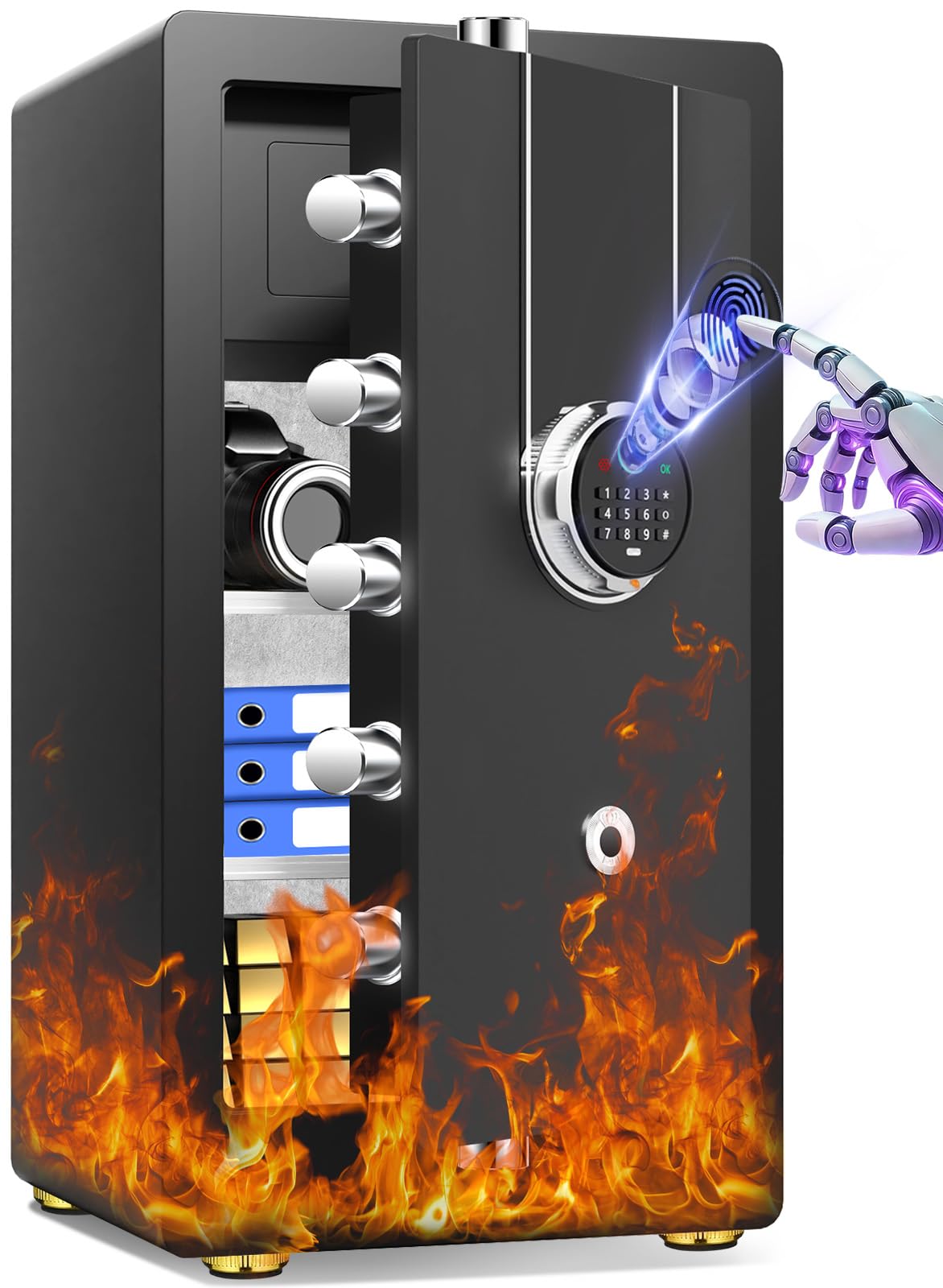 FOWORE Large Fireproof Biometric Safe Box