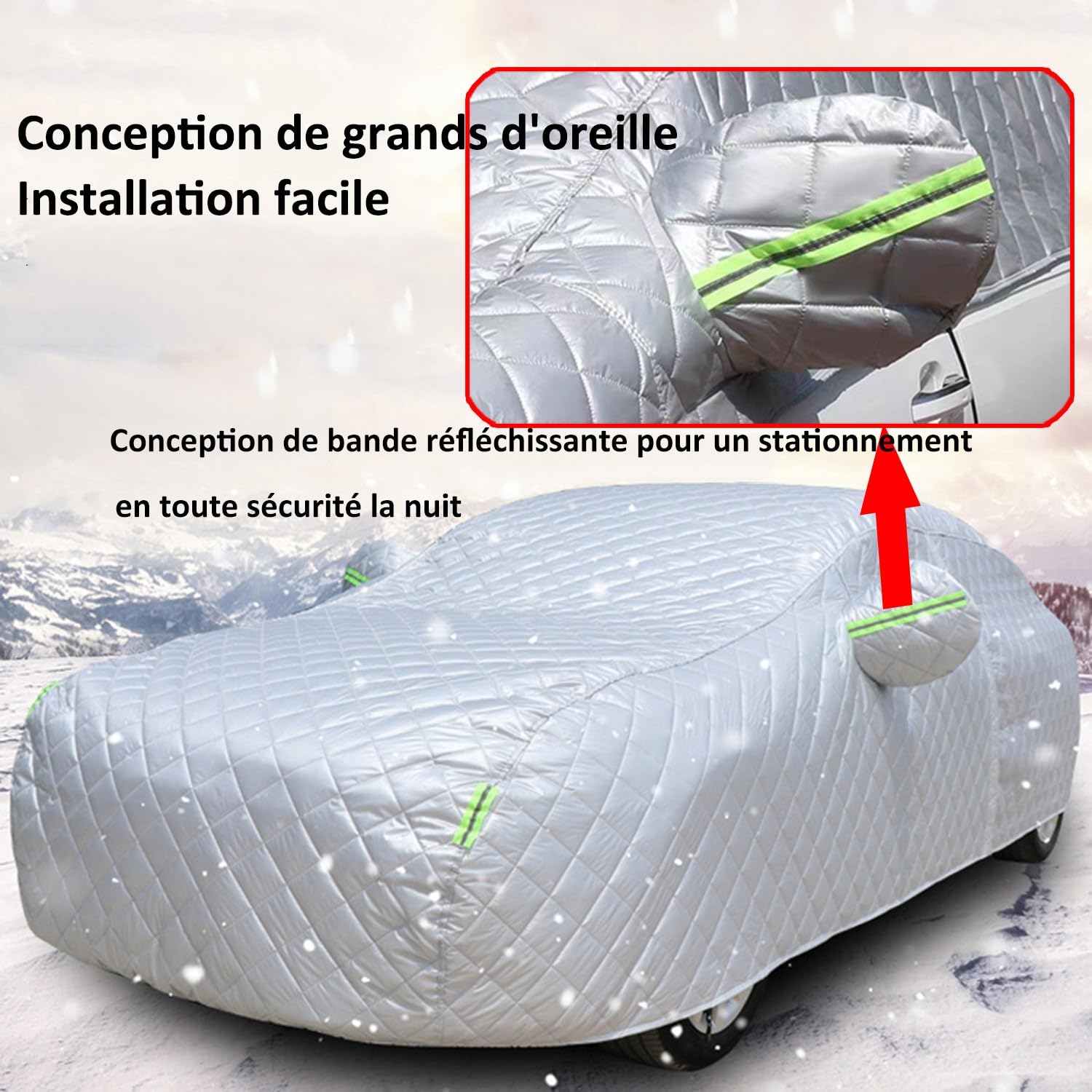 Anti-grêle Bache Voiture Exterieur pour Kia Sportage 2010-2025 Bache Voitures Coton épais,Argenté Housse De Protection Voiture Exterieur Anti Neige Soleil pour la Plupart des Voitures,Berlines et SUV
