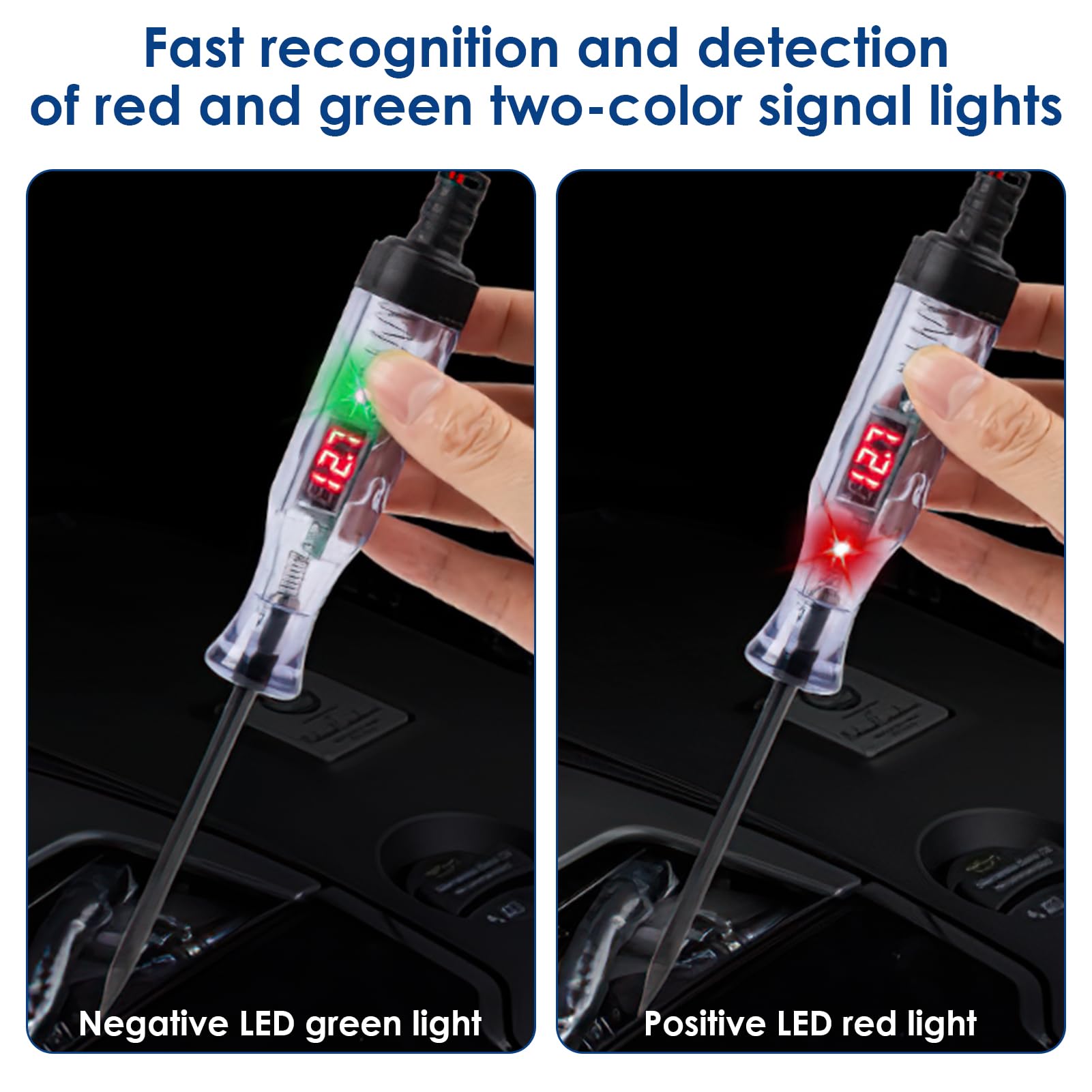 Car Circuit Tester 3-120 V with Digital LCD Display, Automatic Voltage Tester with Polarity Indicator and Light - Image 3