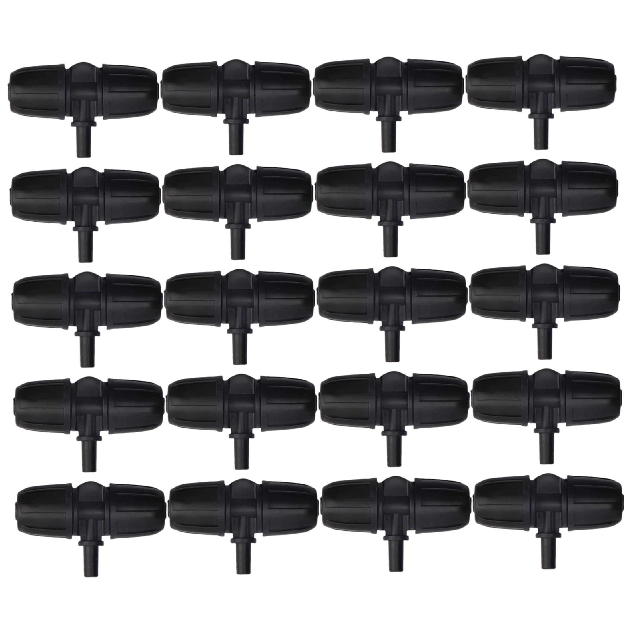 Drip Irrigation Fittings, 20 Pack Plastic Garden Hose Splitter 3 Way, Drip Irrigation Hose Connector for 8mm & 12mm Tubing