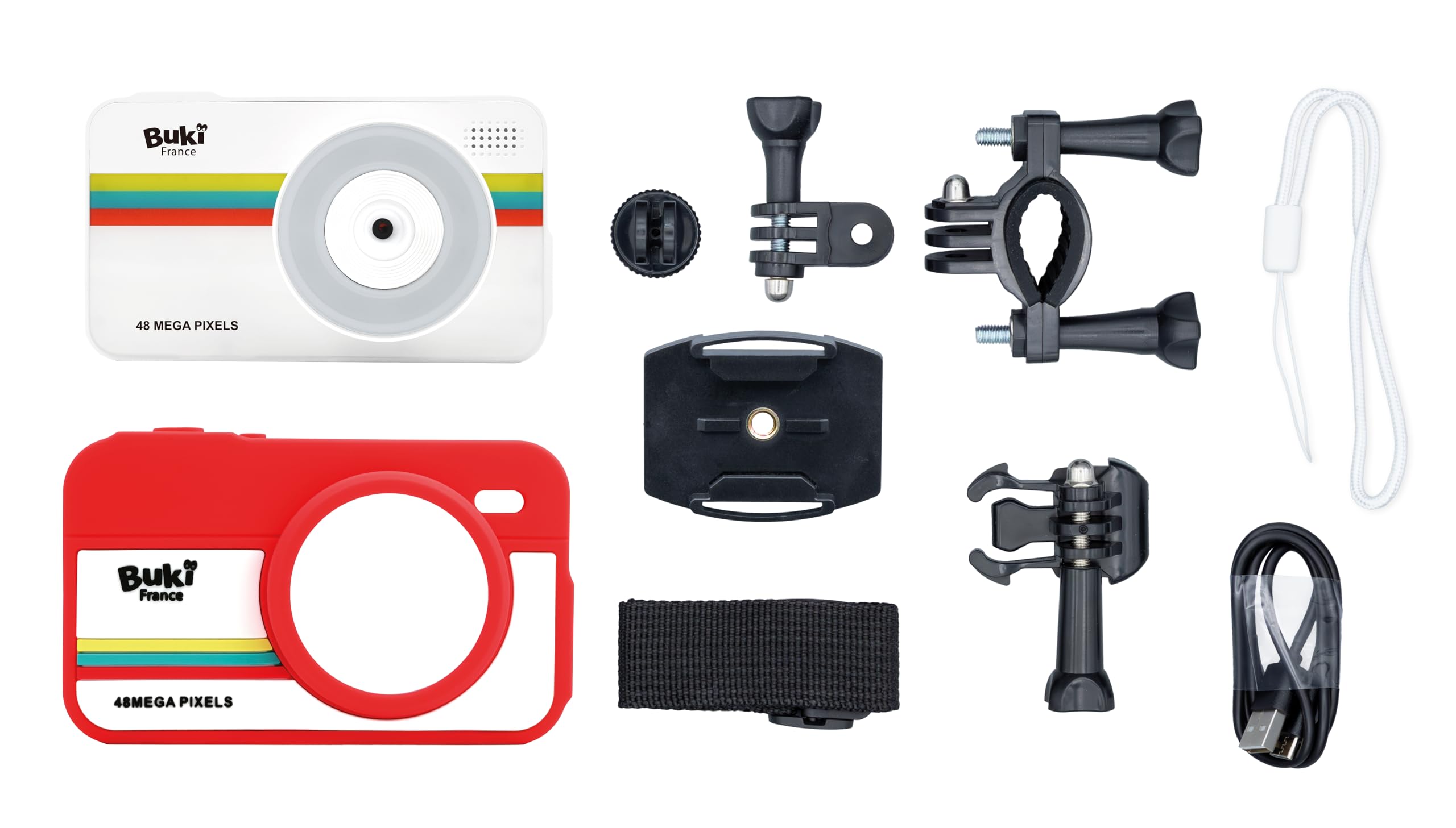 Buki Cam Pro - 2-in-1 camera - Reismodus & sportmodus - 48MP, Full HD