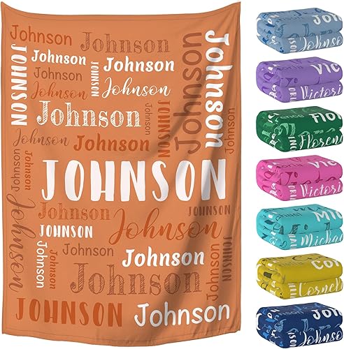 Miniatura 8 de GBVllexuii Manta personalizada con nombre, mantas y mantas personalizadas para niños, bebés y adultos, manta con nombre personalizada para mujeres,