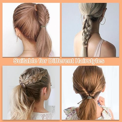 Miniatura 5 de Brazalete bohemio para mujer, 20 piezas elásticas sin daños, accesorios para el cabello para niñas (10 colores)