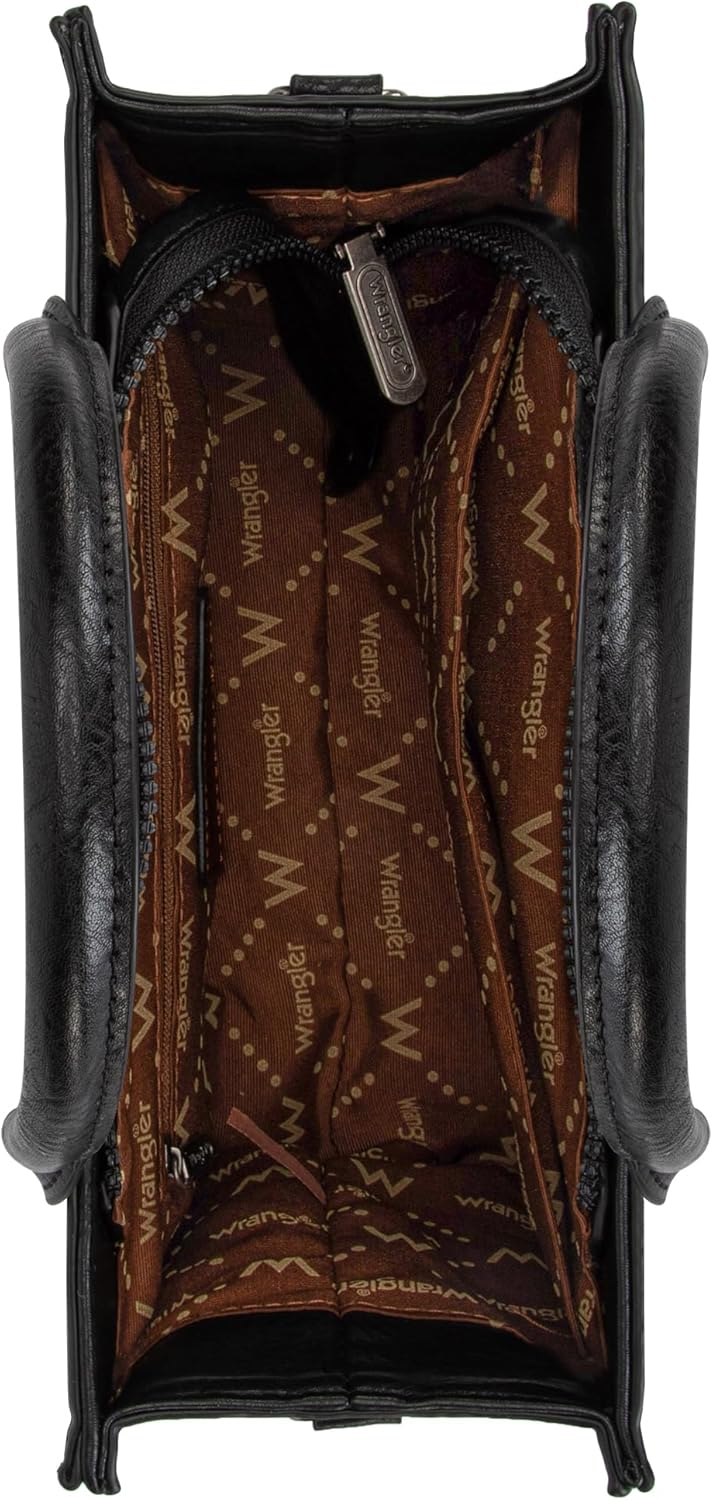 Wrangler Medium Tote Bag for Women Designer Satchel Handbags Top-handle Purses with Strap - Image 6