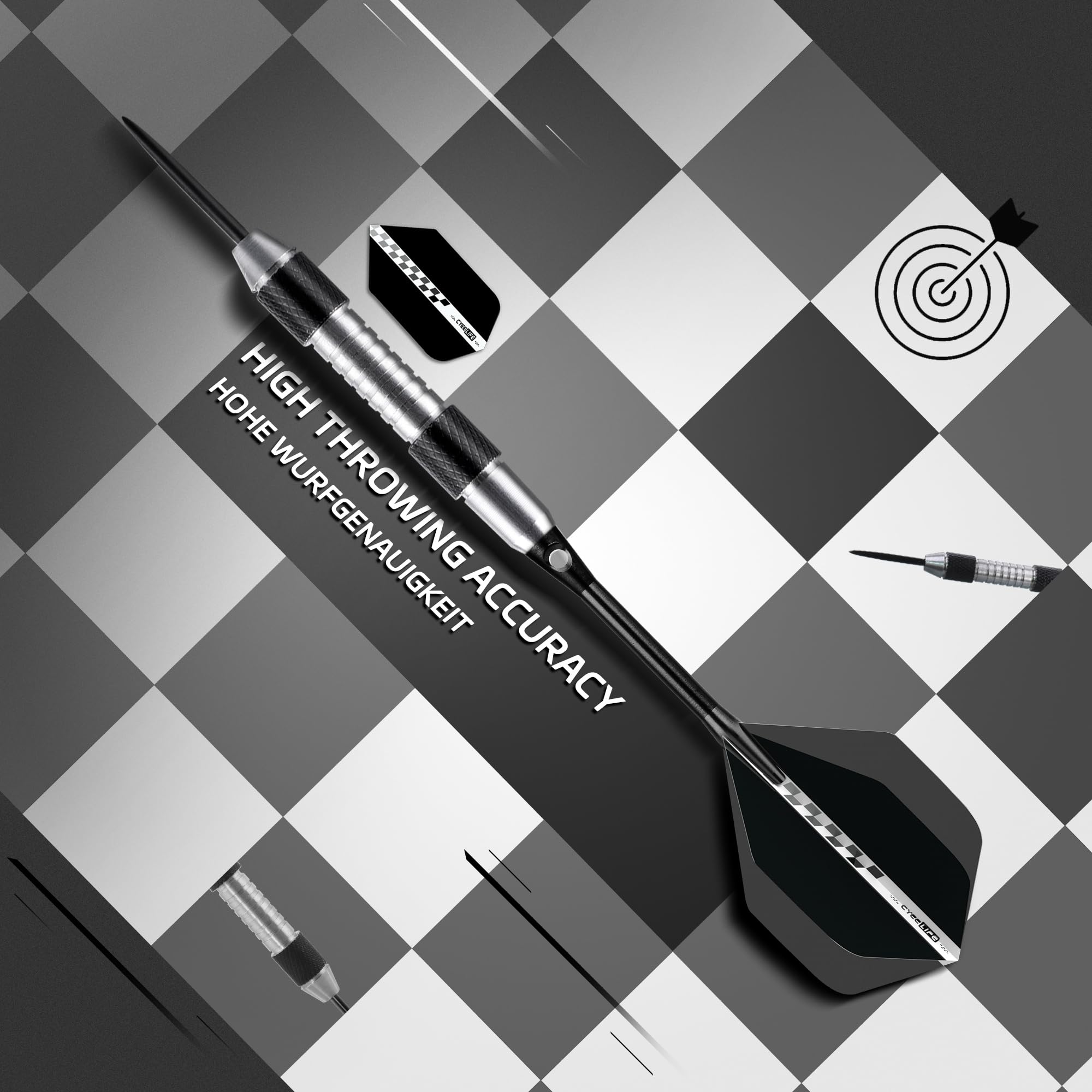 CyeeLife Flechette Pointe Plastique,Set De 12 Flechettes à Pointe