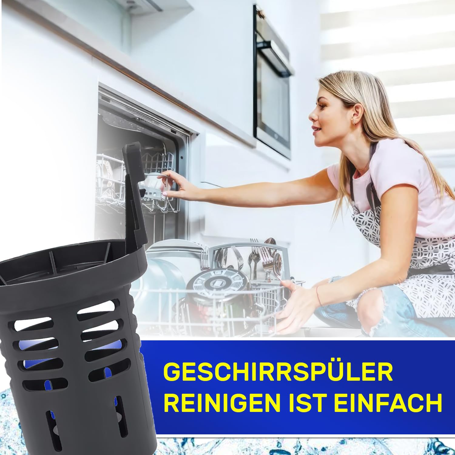 Filter Zentraler für Spülmaschine 106x74x64 mm Hat den Originalcode C00256572 für Indesit 482000022004 für Whirlpool - MONTERAL