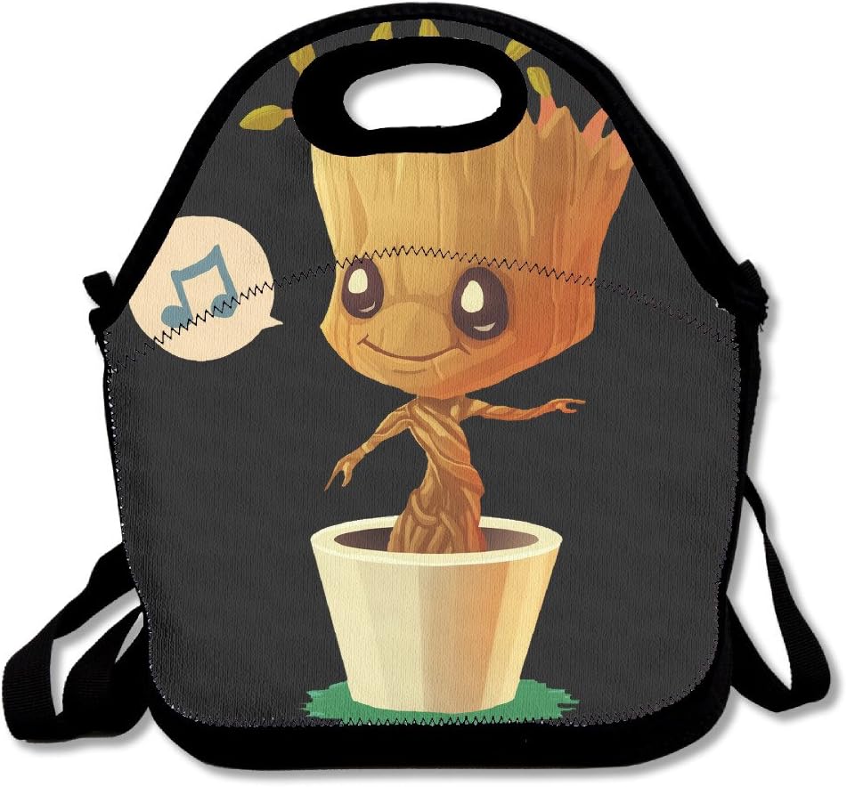 ScutLunb Lunch Bag Guardians Of The Galaxy Dancing Groot Lunch Tote Lunch Box For Women Men Kids With Adjustable Strap