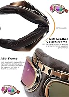 Vista 5 de Peicees - Gafas de casco vintage para motocicleta, gafas de moto, gafas de piloto de motocross