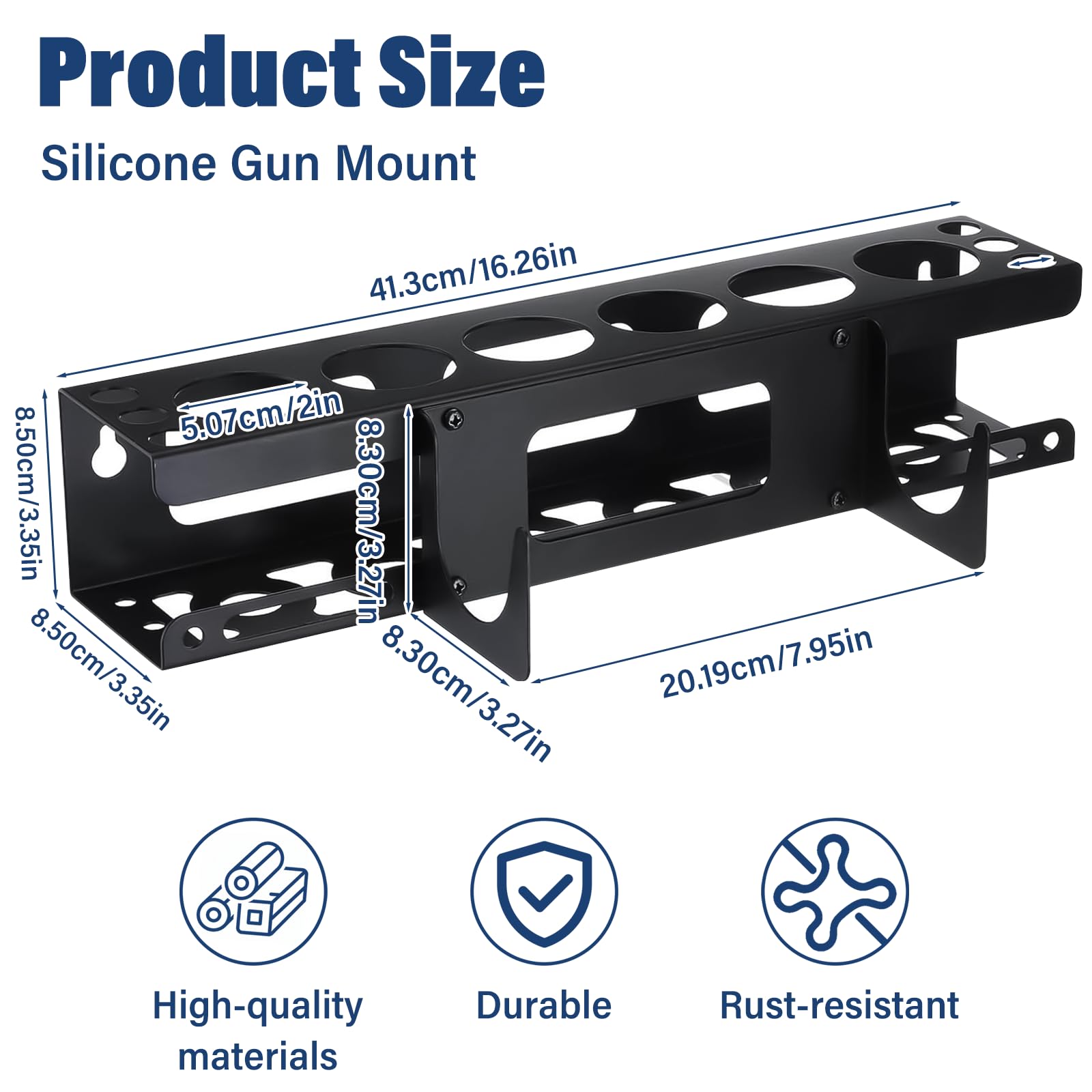 MIPIACE 6 Trous Support Cartouche Silicone Utilitaire Support de Bombe Aérosol 41x8.5x8.5cm Organisateur D'outils De Calfeutrage pour Garage L'atelier Tube de Calfeutrage Maison