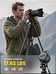 Lamicall Compact Camera Tripod, 67"/170cm Super Stable Aluminum Travel Outdoor Tripods for Camera with Rapid Leg Deployment, 8KG Max Load Camera Stand with Phone Holder & Carry Bag for Camera, Phone