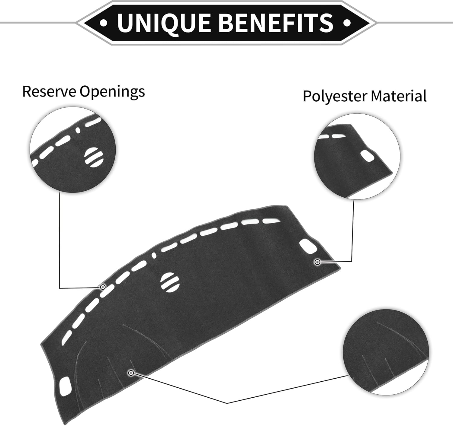 Dash Cover Compatible for Jaguar XF 2009-2015, Non-Slip Polyester Silicone Gray Center Console Dashboard Cover Pad Carpet