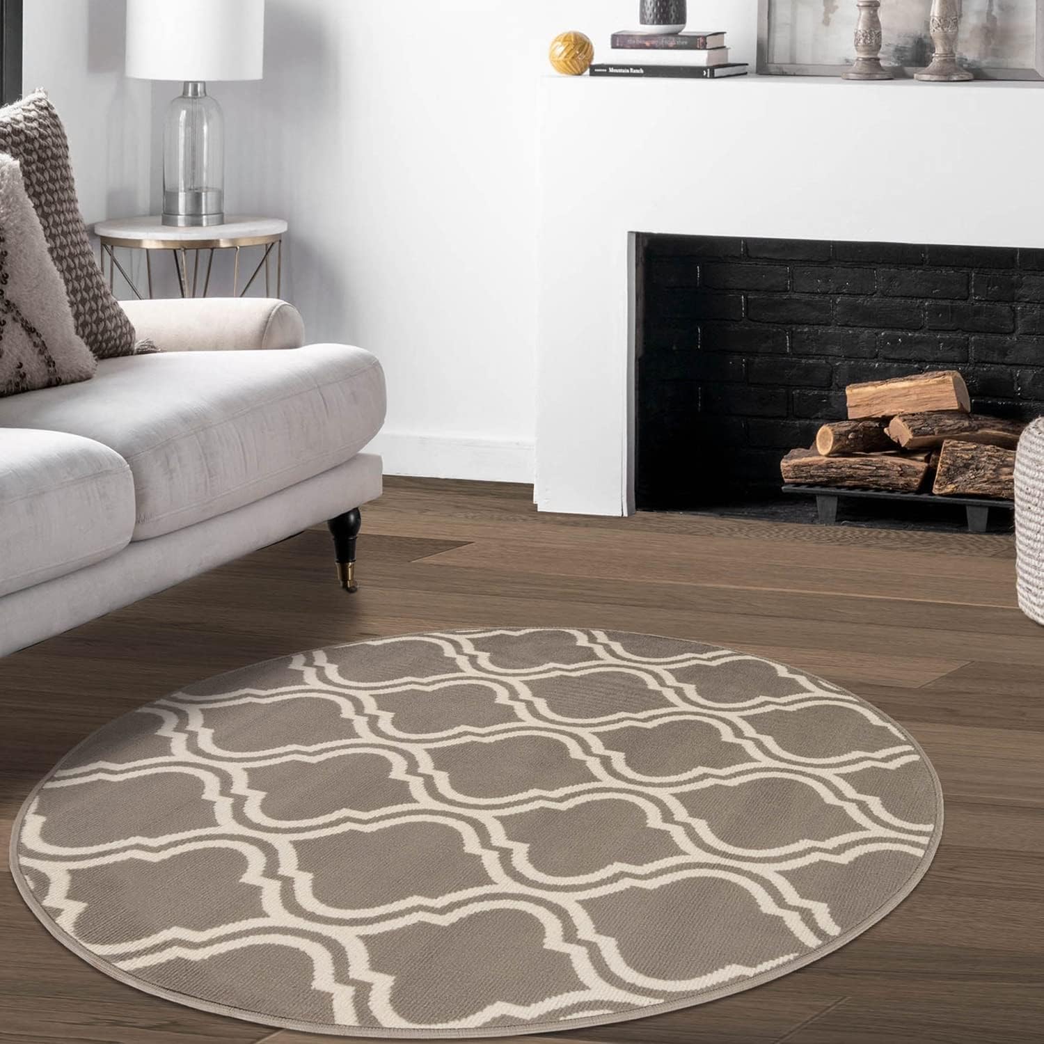 Modern Trellis Casual Geometric Ultra-Soft Indoor Area Rug or Runner, with Jute Backing, Anti-Static, for Entryway, Living Room, Kitchen, Bedroom, 2'7" x 8', Gray