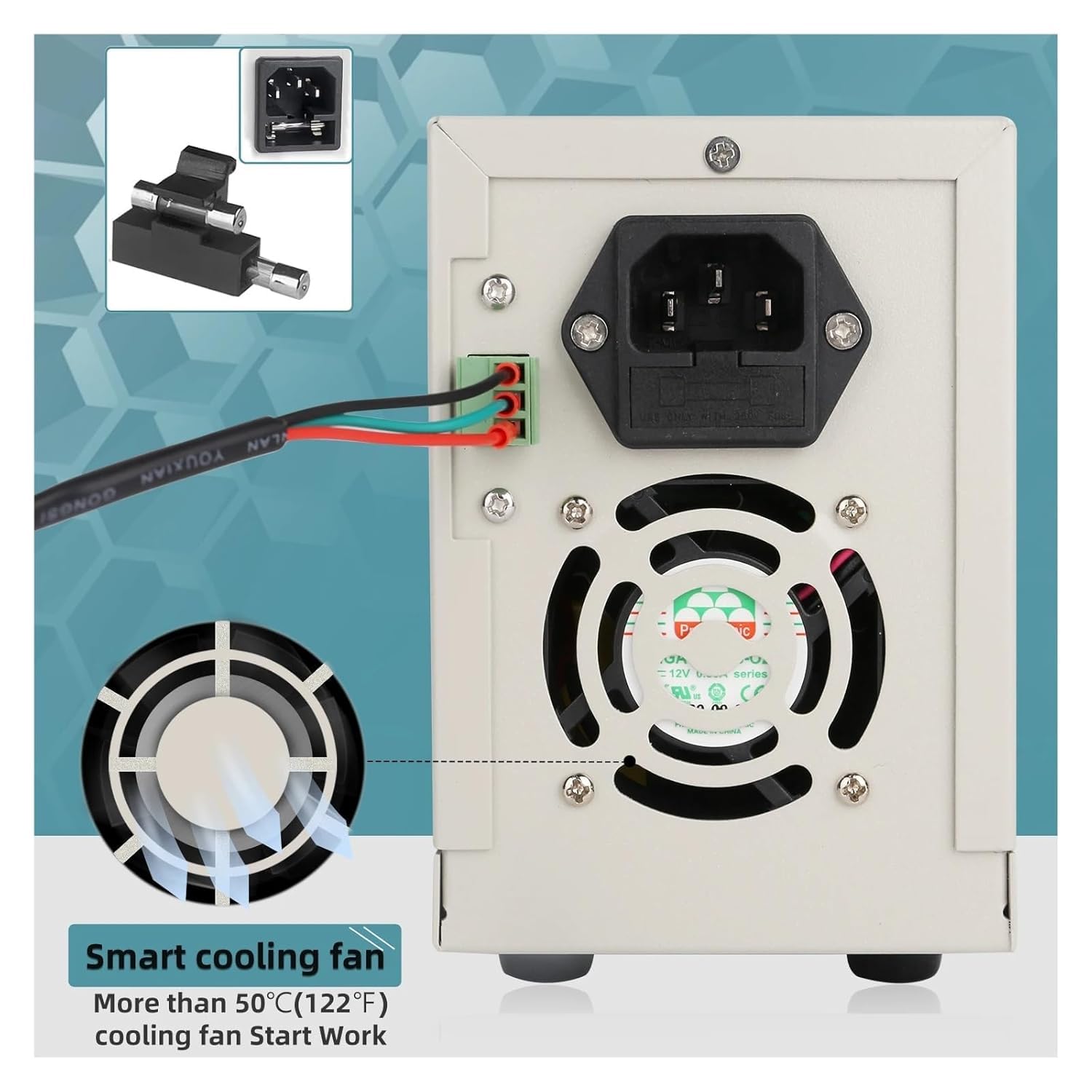 Fuente de alimentación CC Ajustable de Alta precisión, 0-600 V, 400 W/500 W/600 W Fuente de Banco de Laboratorio de conmutación programable con Pantalla LCD(300V 1A)