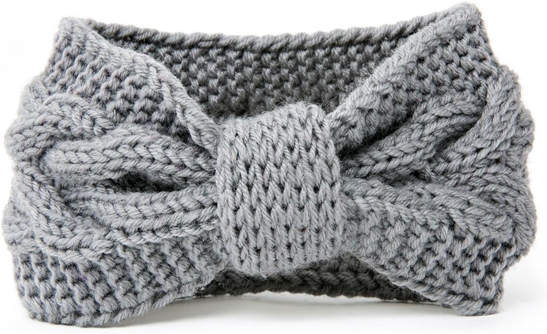 NISHAER Women's Chunky Cable Knitted Turban Headband Ear Warmer Head Wrap