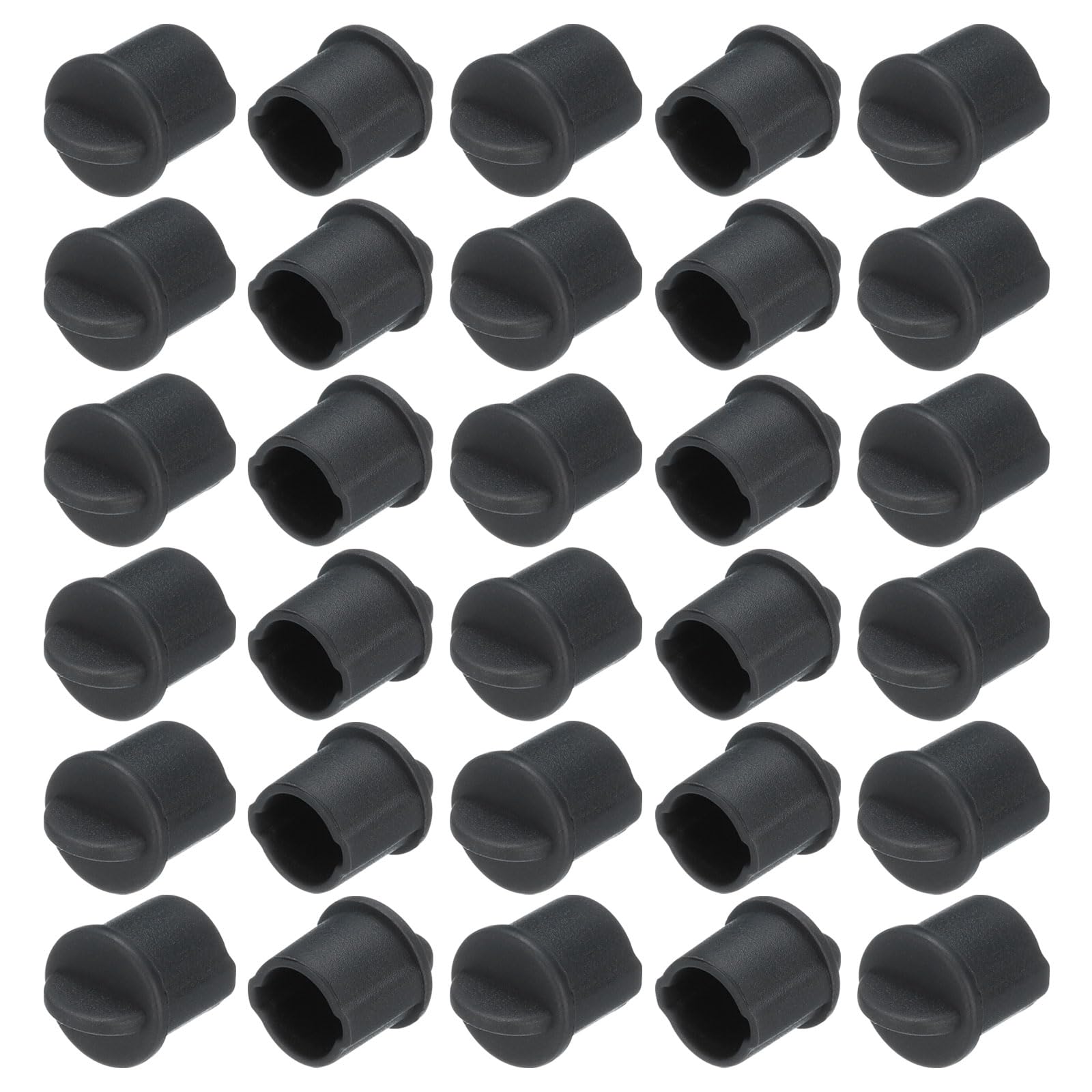30 Bouchons De Protection En Silicone BNC-B - Pour Conduits De Port - Noir - Neuf