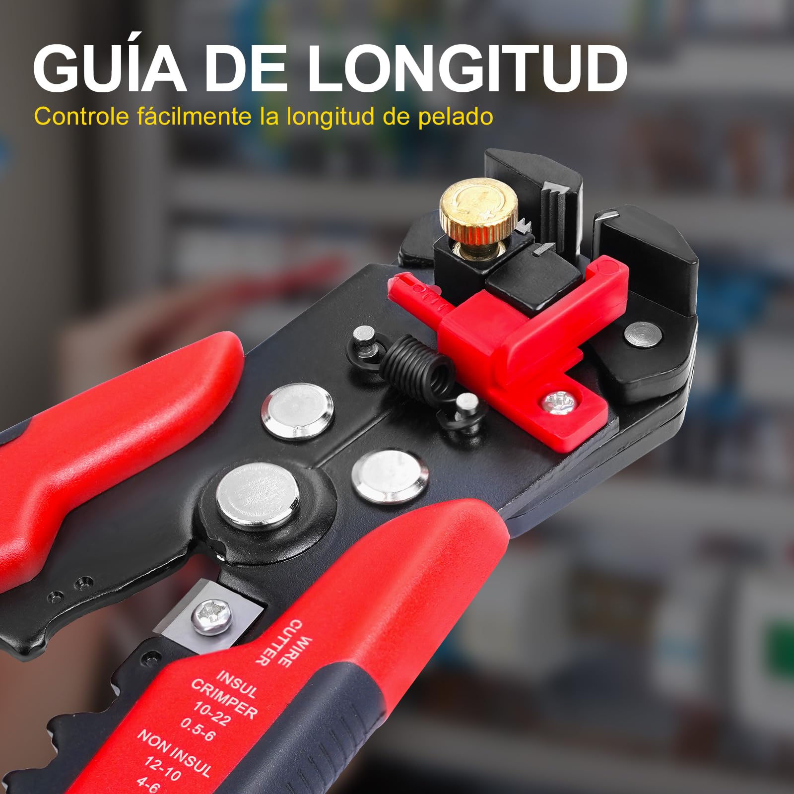 HYCHIKA Crimpadora Kit, Pelacables automático 3 en 1, Juego de alicates de corte con 1200 piezas 0,25-10mm²(AWG 24-8) Terminales, Crimpadora Punteras, Alicates de Crimpado
