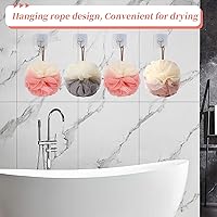 Vista 6 de Esponja de baño de lufa para espalda, esponja de ducha de malla suave, exfoliante, esponja de baño para mujer y hombre, accesorios de baño