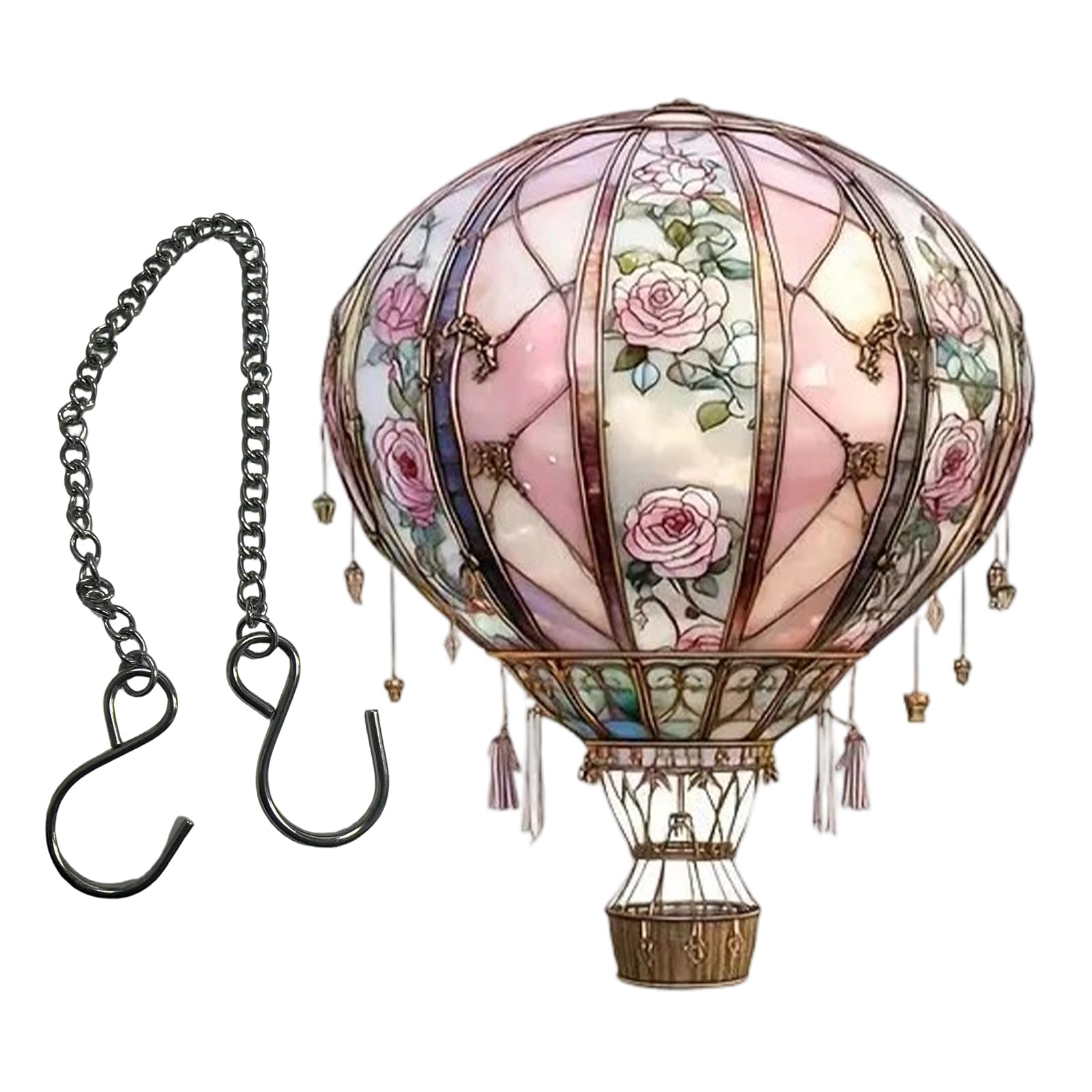 Stained Glass Window Hanging, 2D Acrylic Hot Air Balloon Sun Catchers Colorful Panel Hot Air Balloon Suncatchers Colorful Panels