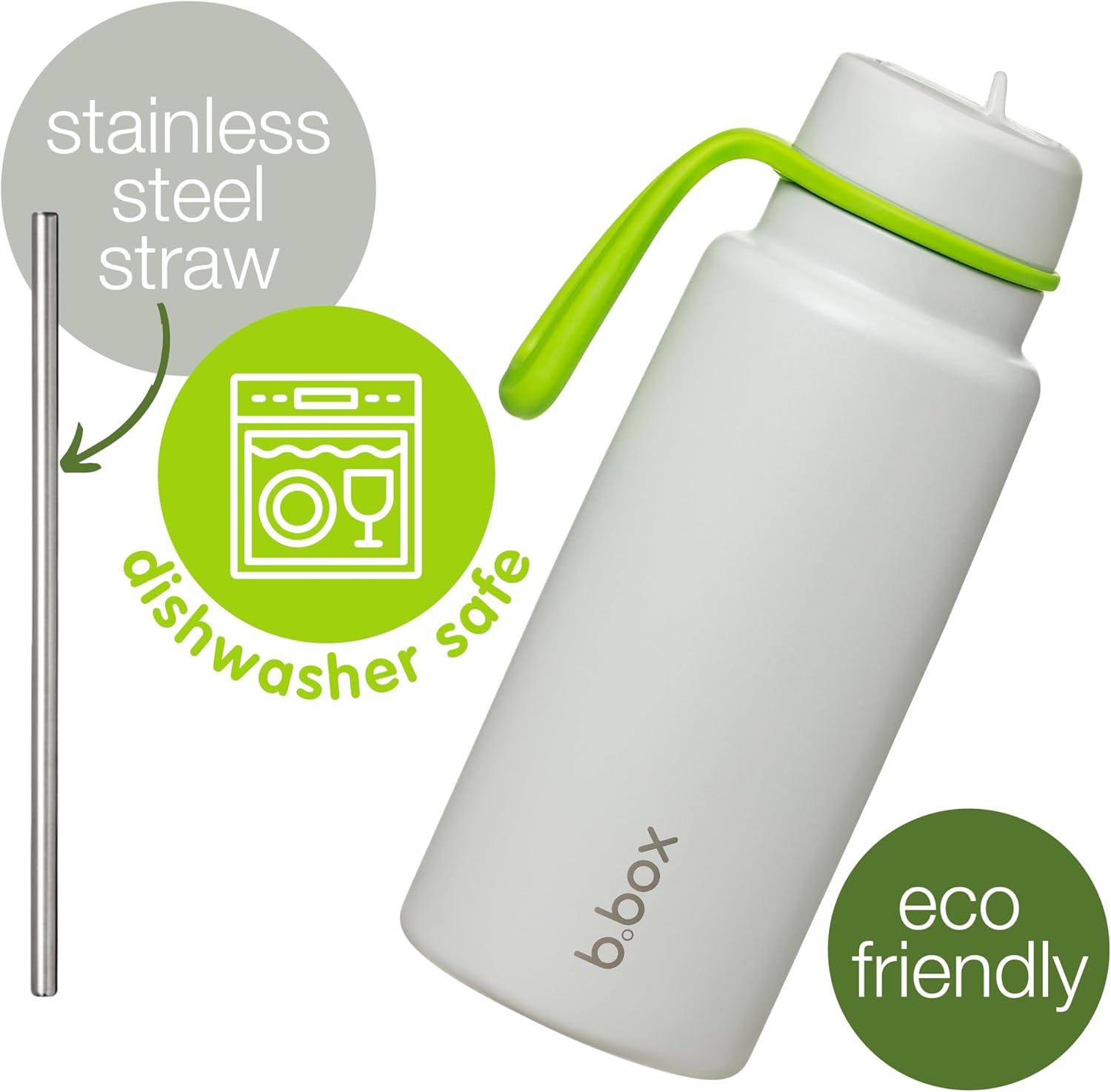 b.box Triple Insulated 34oz Water Bottle w/Stainless Steel Straw. 46 Hours Cold. Leak Proof Tumbler with Lid and Straw for Travel, Gym & School. BPA Free Sports Water Bottles. - Image 4