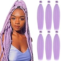 Vista 47 de Cabello trenzado de jengibre preestirado, 6 paquetes de 24 pulgadas, cabello sintético preestirado, trenzas naturales de fácil torsión, ajuste