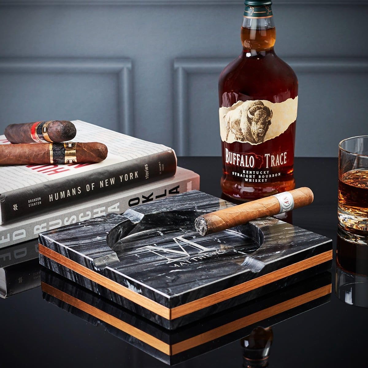 Bradford Custom Marble Cigar Ashtray for Cigar Aficionados