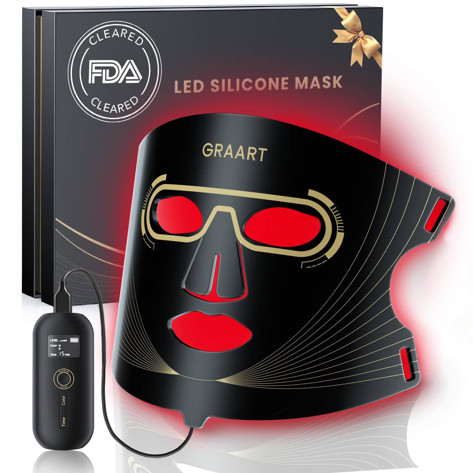 FDA-Cleared Red Light Therapy for Face - Anti-Aging Wrinkles Acne with 7 Modes 850nm Infrared red Light Therapy