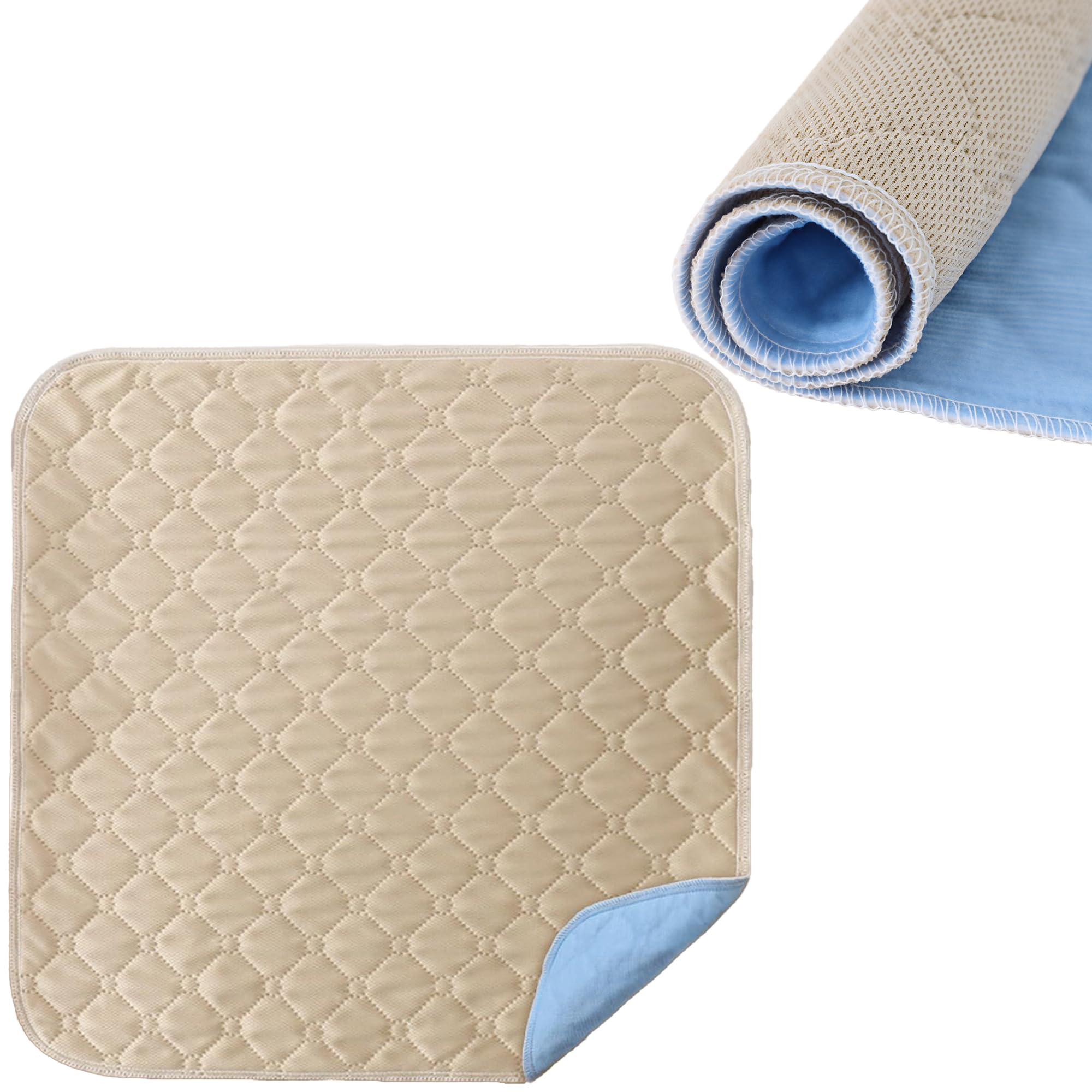 2 Pack Washable Incontinence Seat Pads - 50 x 50 cm Reusable Non Slip Waterproof Chair Protectors for Wheelchairs, Sofas, Car Seats and Home Furniture