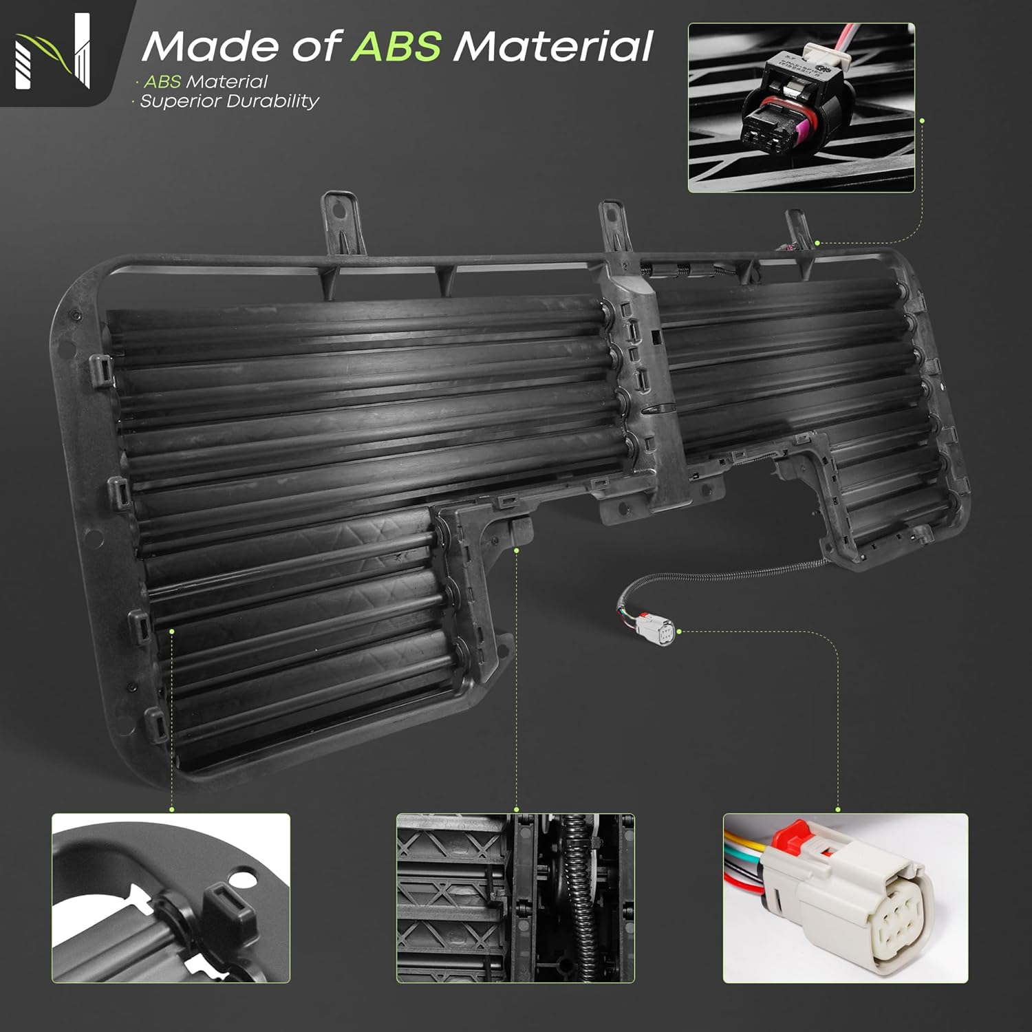 601-374 Radiator Shutter Assembly Compatible With 2017-2019 Chevrolet Silverado 1500 & GMC Sierra 1500 GM1206119 84363184