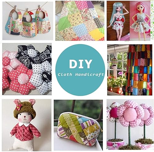 Miniatura 9 de Amornphan Paquete de 7 piezas 100% de algodón impreso de la serie negra, tela acolchada para costura de retazos, hecha a mano, artesanía, máscara