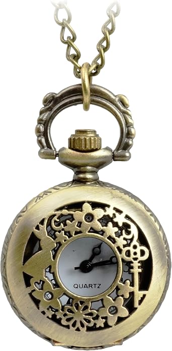 Alice in Wonderland Pocket Watch, Antique Style, Rabbit, Womens Necklace Pendant, Childrens Gift PR-ALICLOCK