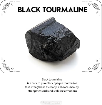 Black Tourmaline Raw Crystal Stone,1.5-2 Natural Rough Gemstone Unpolished Healing Crystal Specimen Spiritual for Tumbling, Sanding, DIY, Decor, Reiki, Collection, Crafts