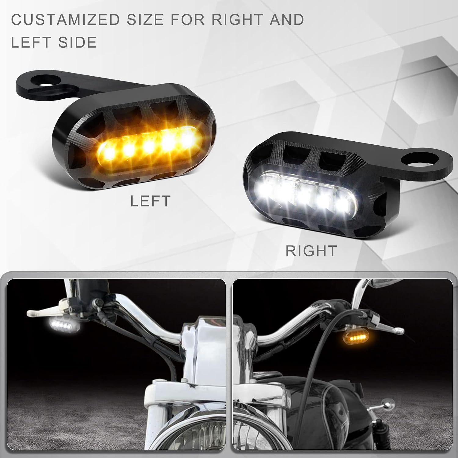 Led Motorcycle Turn Signals Switchback Mini Blinkers Handlebar Marker Light Compatible with Harley Sportster 1200 Iron 883
