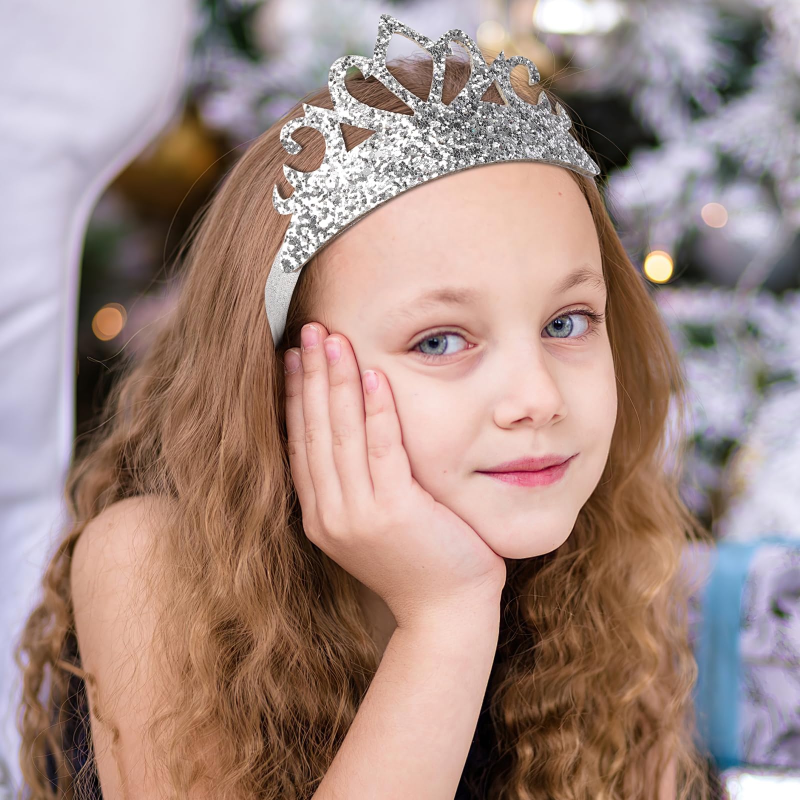 Amazon.com: Santoddle 4 Pcs Glitter Tiara Headbands for  display picture 3