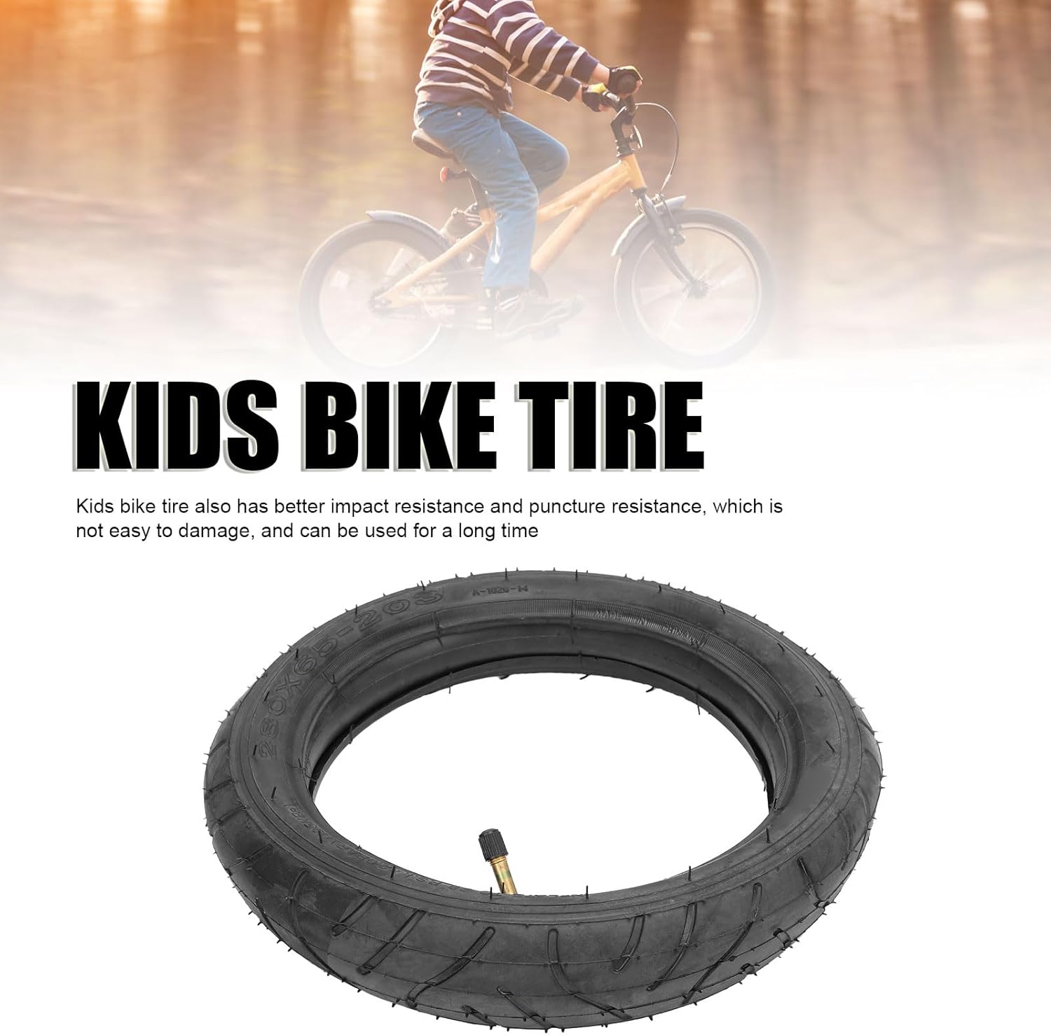 Tire with Tube Kids Tire Replacement with Inner Tube Inflatable, Rubber Material, Long Lasting for Baby Stroller